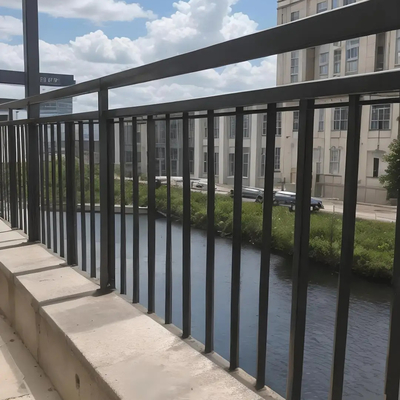 5.8-6.0M comprimento escada moderna de metal preto grades de alumínio para sistema de varanda decorativa
