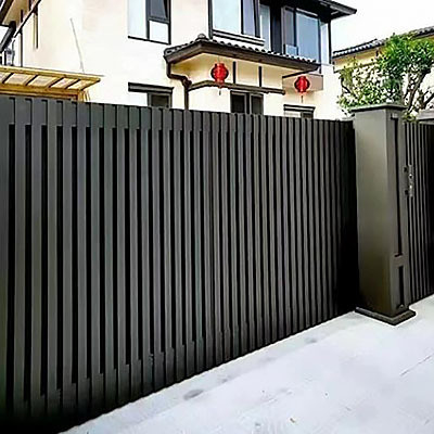 Serviço de corte Porta de alumínio anodizado moderno para design de cerca de metal sofisticado