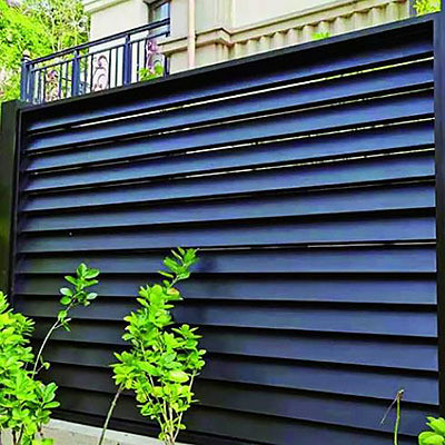 Serviço de corte Porta de alumínio anodizado moderno para design de cerca de metal sofisticado
