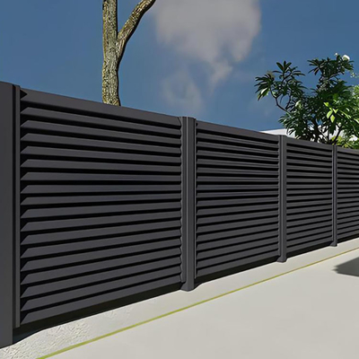 Cercas de jardim horizontais privacidade painéis de alumínio de laje com revestimento de pó preto Dorado