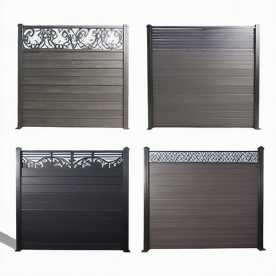 Jardim exterior privacidade de alumínio e painel de WPC vedação porta de parede porta com espessura de 0,30 mm