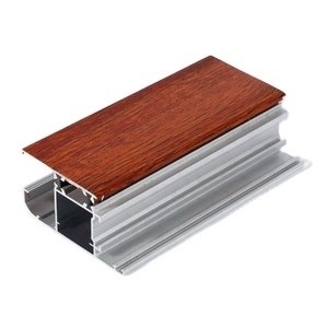 Quadro de alumínio anodizado de extrusão de grãos de madeira para molduras de janelas e decoração de armários