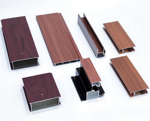 Polish Brush Powder Coating Golden Anodizing Wood Grain PVDF Edifício Construção Portas de janela