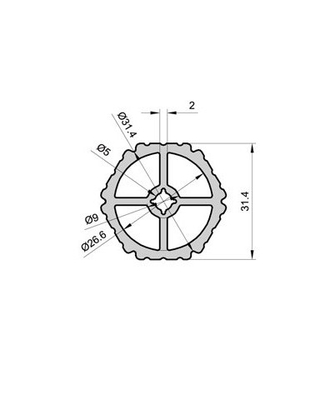 Temperatura T3-T8 Profil de alumínio anodizante industrial de extrusão personalizada de prata