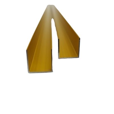 Perfis de alumínio personalizados Profil de canal de alumínio anodizante de ouro com T5 Temper