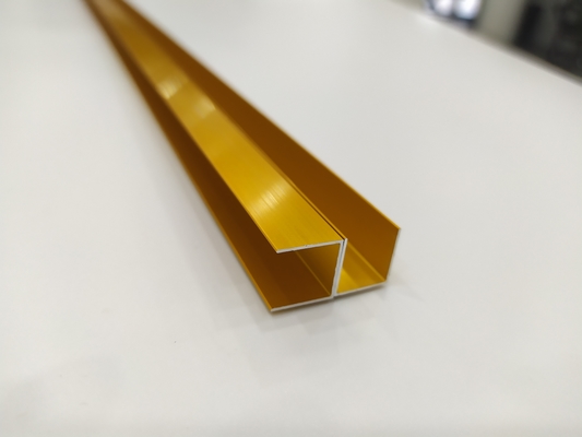Perfis de alumínio personalizados Profil de canal de alumínio anodizante de ouro com T5 Temper