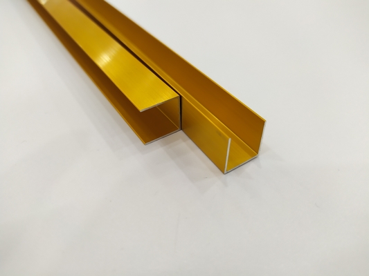 Perfis de alumínio personalizados Profil de canal de alumínio anodizante de ouro com T5 Temper