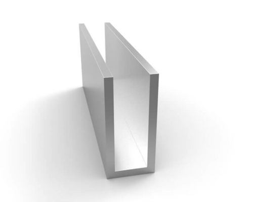 0.30mm Espessura Perfil de alumínio anodizado personalizado para barrancos de vidro em forma de U