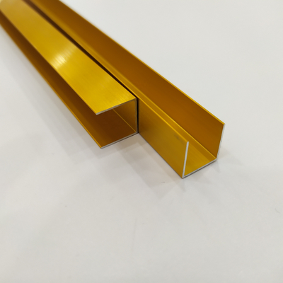 0.30mm Espessura Perfil de alumínio anodizado personalizado para barrancos de vidro em forma de U