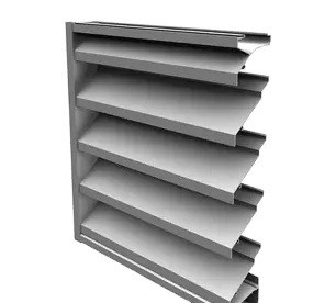 Exterior Louver de tempo Janela Louver de alumínio em acabamento de moinho e perfil anodizado de prata