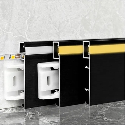 Profissionais de saias de alumínio preto para apartamentos modernos com luzes LED GB5237-2008 Standard