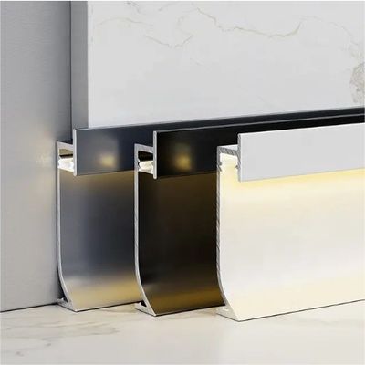 Tabuleiro de camisetas de perfil de alumínio LED para cozinha Baseboard 6063-T5 Quadro de alumínio para casa