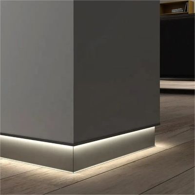 Tabuleiro de camisetas de perfil de alumínio LED para cozinha Baseboard 6063-T5 Quadro de alumínio para casa