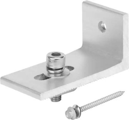 Brackets de montagem de painéis solares de alumínio em forma de L 80x40x40mm para aplicações externas