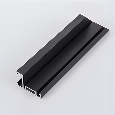 Perfil de alumínio anodizado preto personalizado para porta de armário de vidro de cozinha série 6000