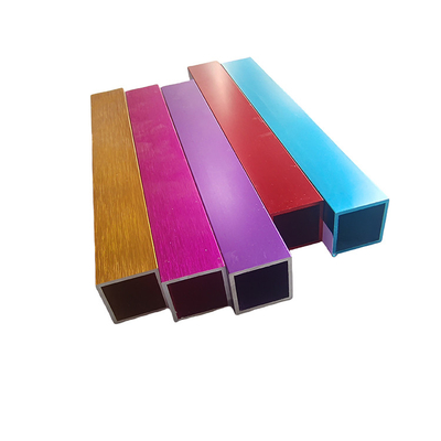 Profil de tubo anodizado colorido de alumínio para decoração Corte de precisão de processo profundo