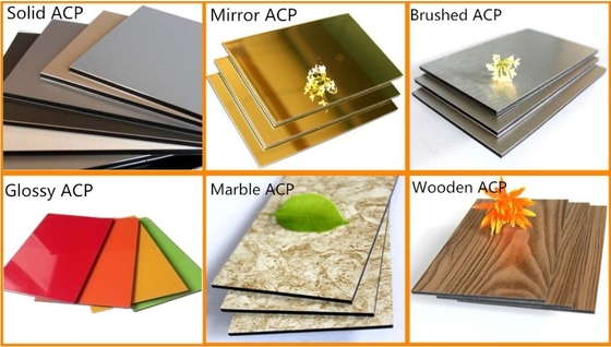 Venda direta T3-T8 Temperatura ACP Tamanho PVDF Painel de alumínio composto de parede de cortina à prova de fogo