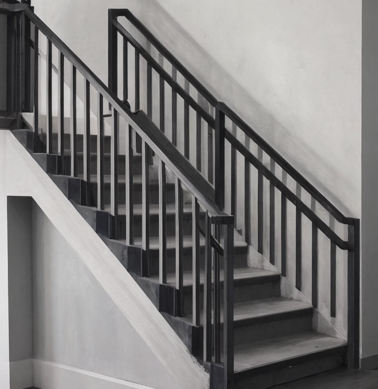 5.8-6.0M comprimento escada moderna de metal preto grades de alumínio para sistema de varanda decorativa