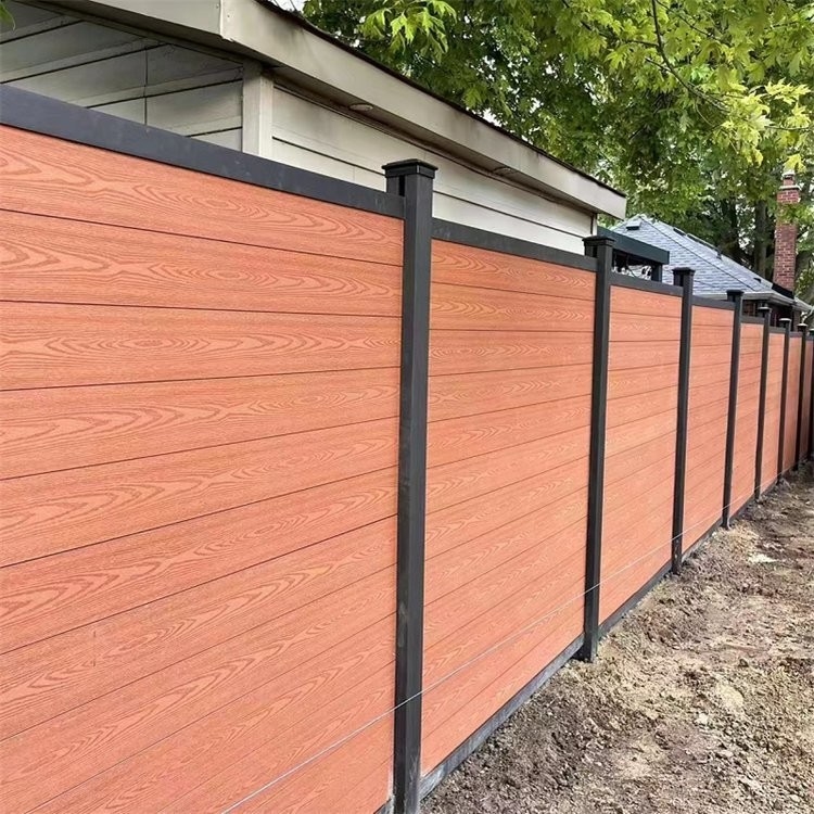 Jardim exterior privacidade de alumínio e painel de WPC vedação porta de parede porta com espessura de 0,30 mm